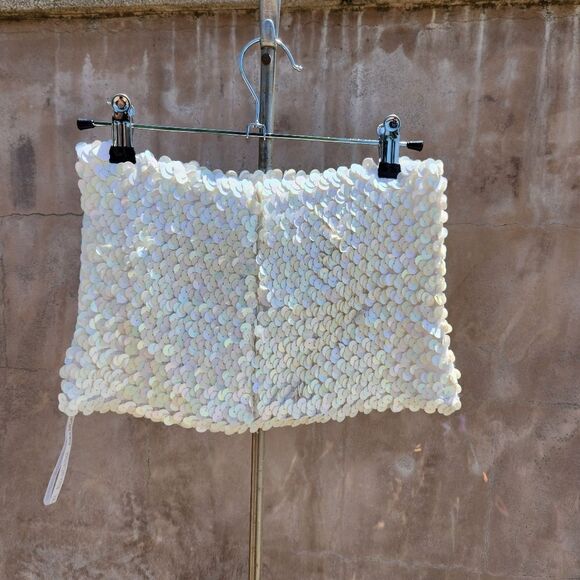 Jessica McClintock Gunne sax mellinium 2000 y2k sequined tube top - Picture 1 of 5